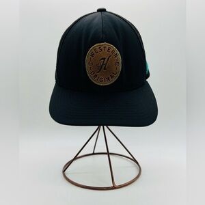 HOOEY BLACK WESTERN BALL CAP WITH ADJUSTABLE STRAP